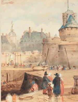 The Harbor of St. Malo at Low Tide (c. 1850) attributed to Alfred Herbert